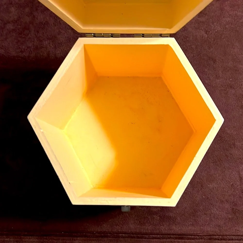 Hexagonal Safari Elephant Print Storage Box. African Indian Home Decor